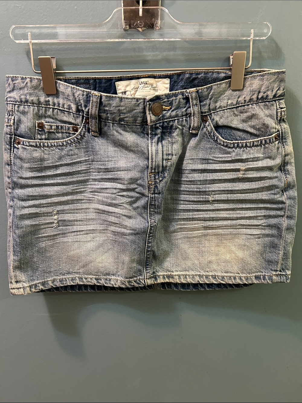 H&M Women’s Light Wash Denim Blue Relaxed Miniskirt BRAND NEW NO TAG UNWORN
